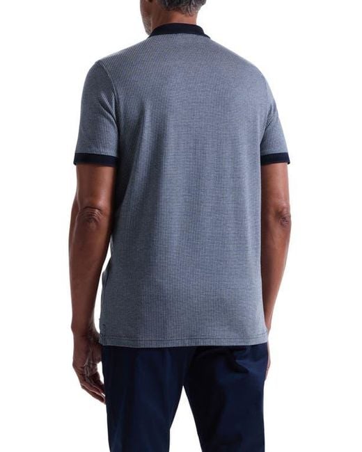 Bugatchi Blue Mercerized Cotton Polo for men