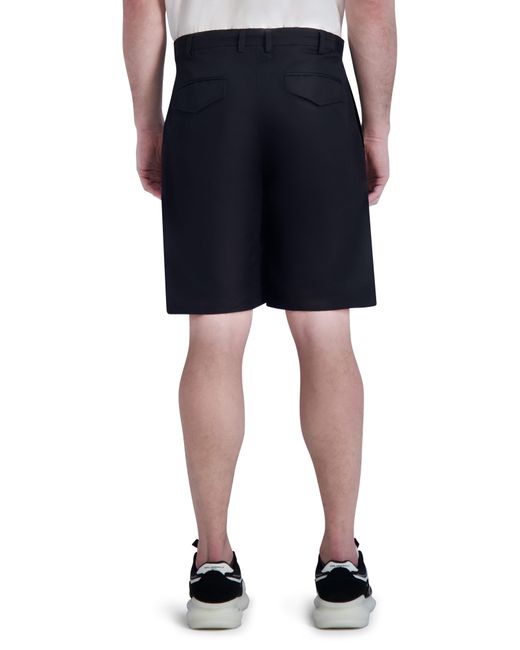 Karl Lagerfeld Black Linen & Cotton Drawstring Shorts for men