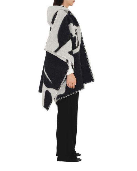 Burberry Split End Bonded Hooded Ruana in Black | Lyst