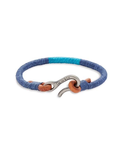 Caputo & Co. Blue Hand Wrapped Leather Bracelet for men