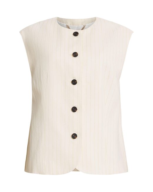 AllSaints Natural Payton Pinstripe Vest