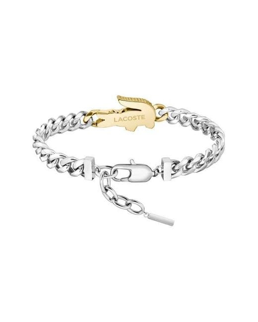 Lacoste Metallic Arthor Crocodile Pendant Bracelet for men