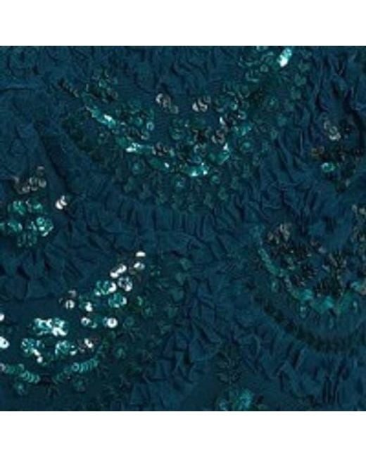 Needle & Thread Blue Carmen Ruffle Maxi Dress