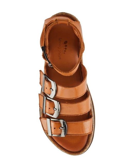 Spring Step Brown Alexcia Ankle Strap Sandal