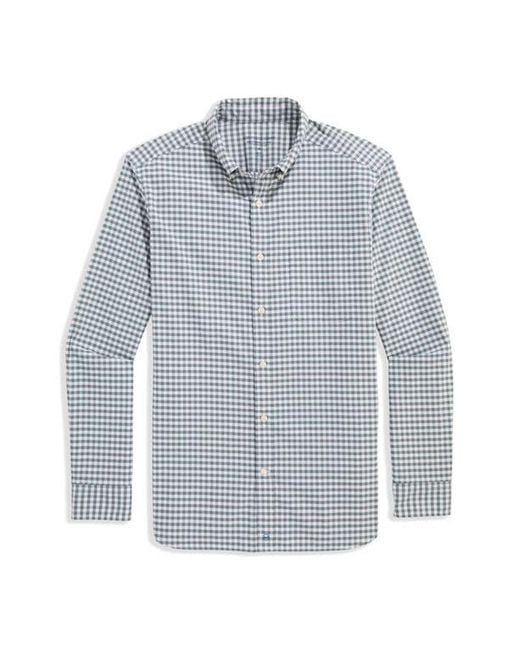 Vineyard Vines Blue Classic Fit On-The-Go Brrrº Gingham Button-Down Shirt for men