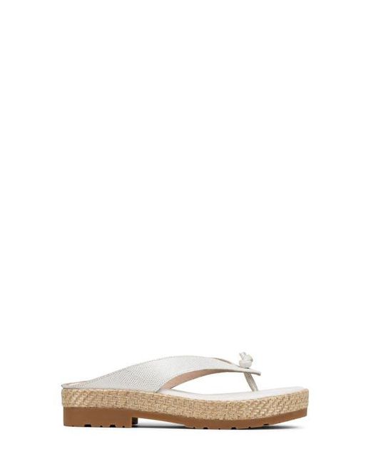 Donald J Pliner White Seena Platform Wedge Flip Flop
