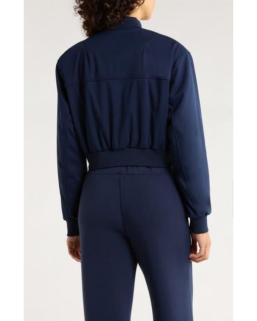 Mpg Blue Crop Bomber Jacket