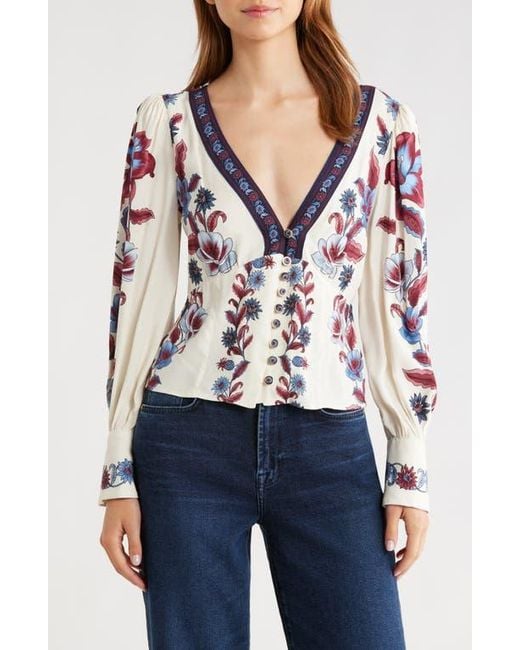 Farm Rio White Malu Floral Top