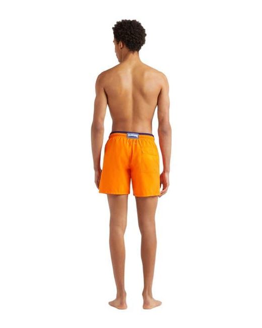Vilebrequin Orange Solid Bicolor Swim Shorts for men