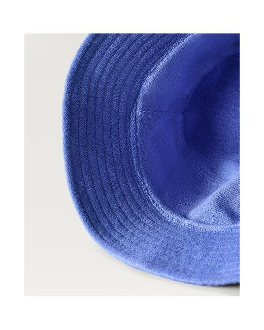 Mango Blue Cotton Blend Terry Cloth Bucket Hat