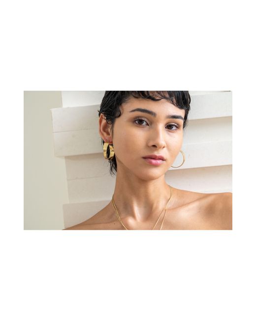 Jennifer Zeuner Natural Khai Tapered Hoop Earrings