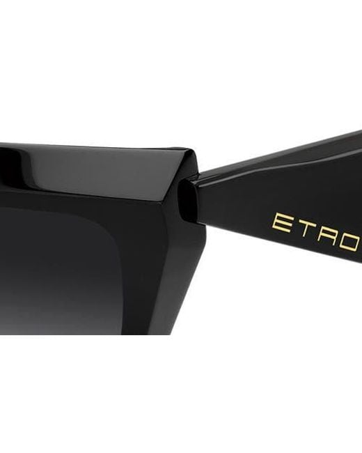 Etro Black 55Mm Rectangular Sunglasses