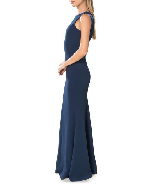 Dress the Population Blue Leighton Sleeveless Mermaid Evening Gown