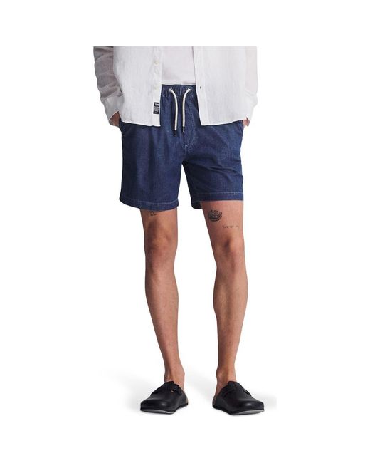 Mavi Blue Clint Drawstring Chambray Shorts for men