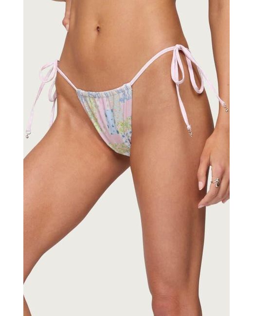 Edikted Multicolor Patchwork String Bikini Bottoms