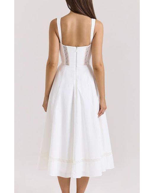 House Of Cb White Kim Midi Sundress