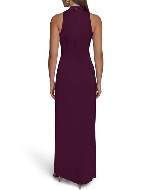 Donna Karan Purple Twisted Sleeveless Gown