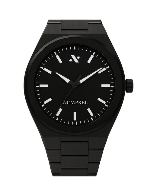 NCMPRBL Black Elevate Link Phantom Bracelet Watch, 42Mm for men