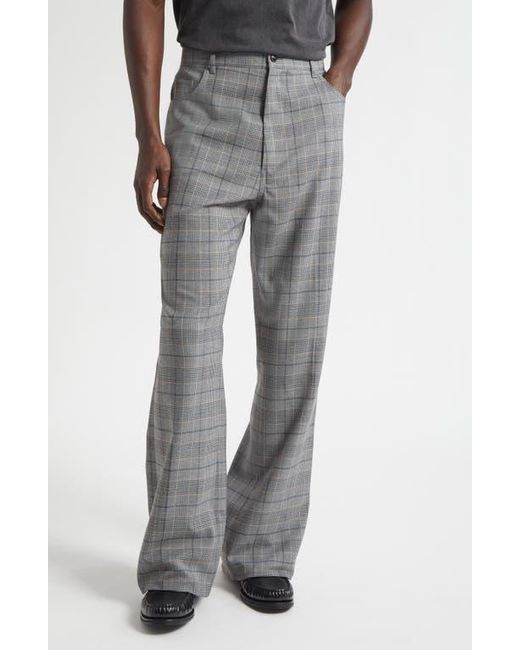 Amiri Gray Check Wool Bootcut Pants for men