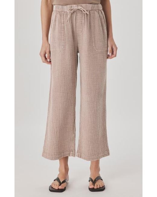 Splendid Pink Adele Cotton Gauze Drawstring Pants