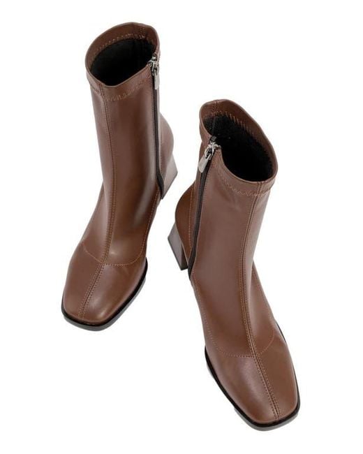 Prologue Shoes Brown Plesa Chunky Heel Boot