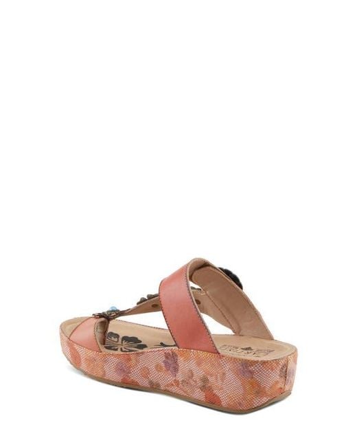 Spring Step Orange Blissbloom Platform Wedge Flip Flop