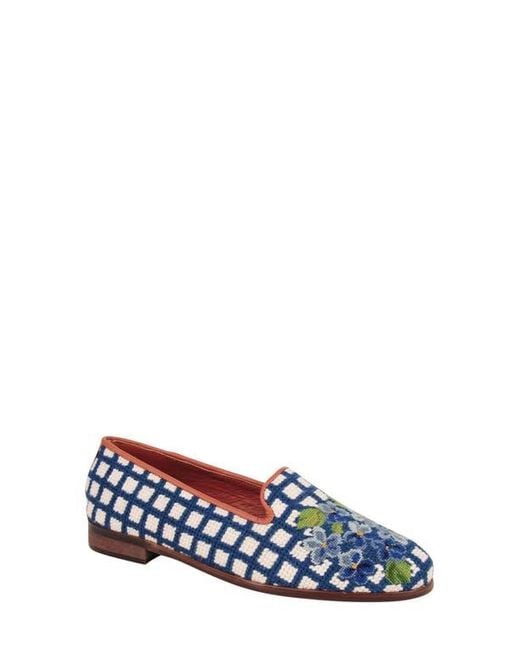 PAIGE White Needlepoint Checkered Hydrangea Flat