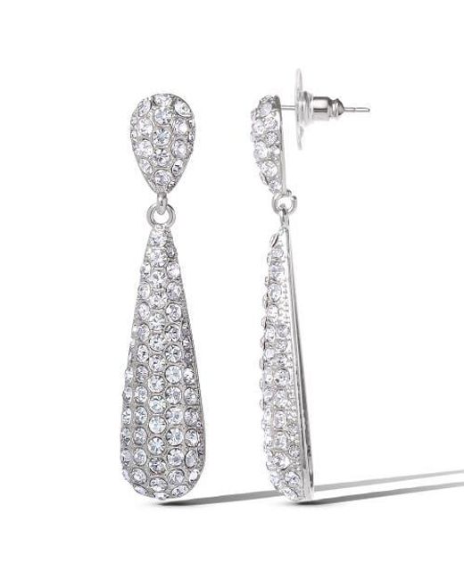 Jessica Simpson White Crystal Drop Earrings