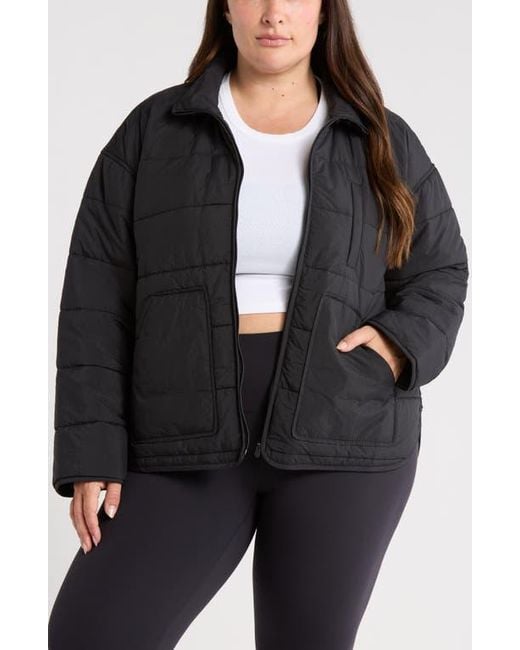 Zella Black Quilted Packable Jacket