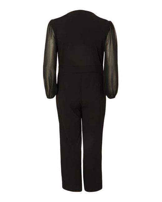 Quiz Black Plus Size Chiffon Wrap Buckle Jumpsuit