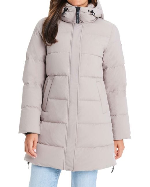 Sanctuary Hooded Down Puffer Coat in Gray | Lyst
