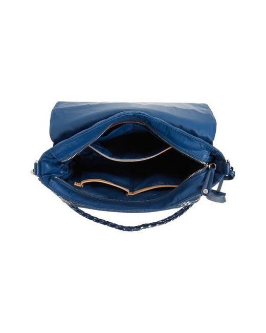 MZ Wallace Blue Large Crosby Lock Quilted Nylon Crossbody Bag