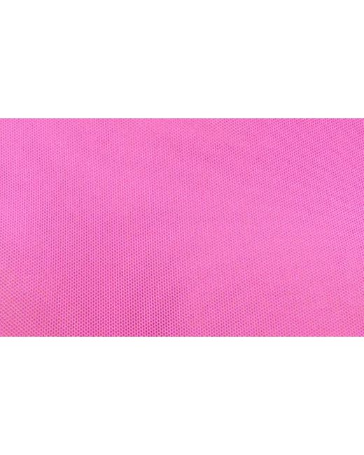 GOOD AMERICAN Pink Semisheer Mesh Crop Cover-up T-shirt