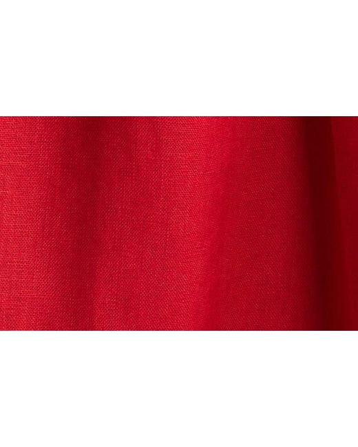Reformation Red Sheri Fit & Flare Linen Minidress