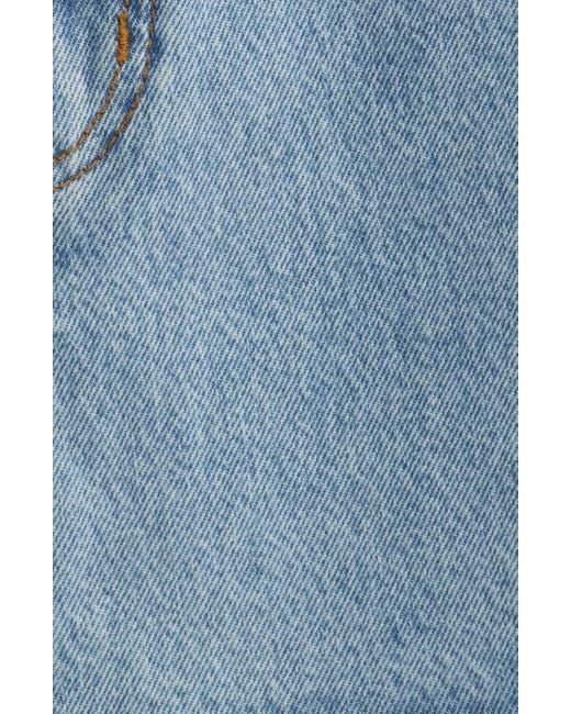 FRAME Blue Pleated Denim Miniskirt