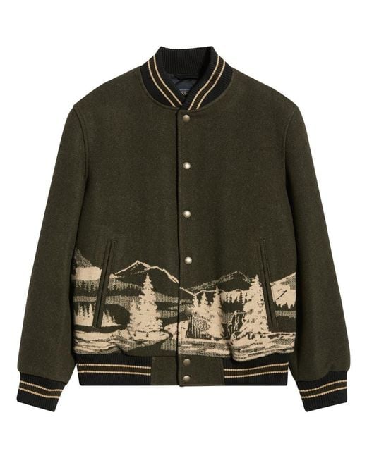 Pendleton Green Wool Varsity Jacket for men
