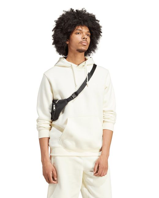 Adidas Originals White Essential Cotton Blend Hoodie for men