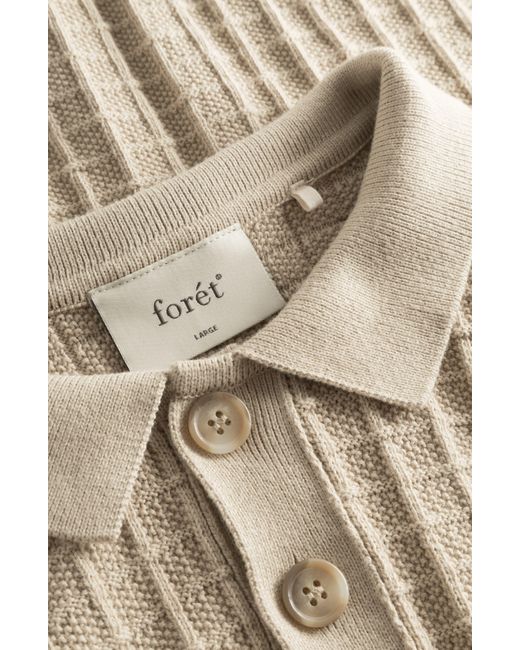 Forét Natural Loch Organic Cotton Grid Polo Sweater for men