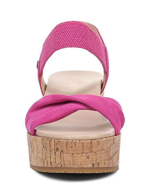 Vionic Pink Darla Espadrille Platform Slide Sandal