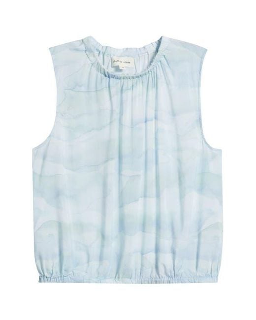 Cloth & Stone Blue Bubble Tank Top