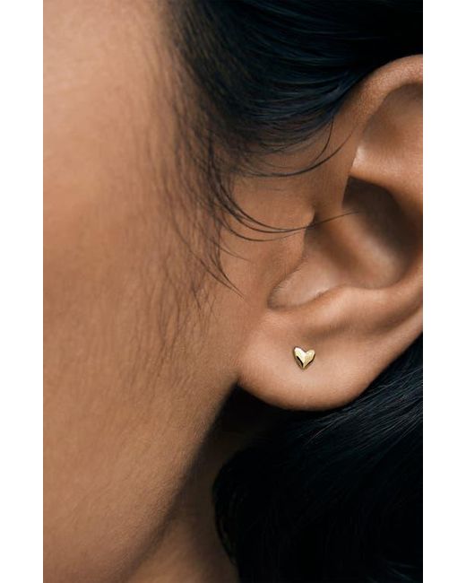 Monica Vinader Metallic Mini Heart Stud Earrings