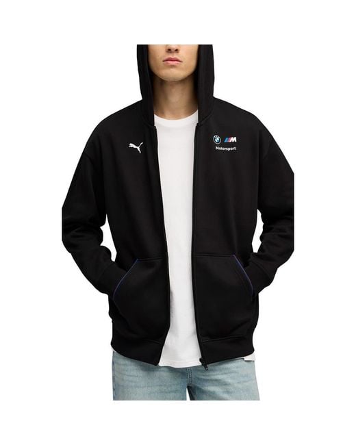 PUMA Black X Bmw M Motorsport Graphic Zip-Up Hoodie for men