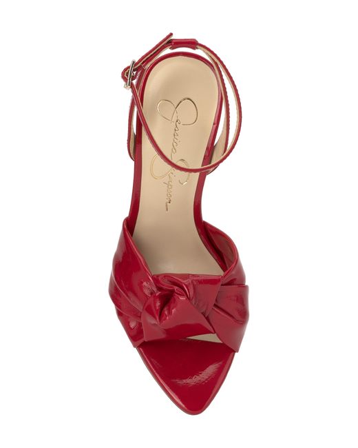 Jessica Simpson Red Neveny Ankle Strap Pointed Toe Sandal