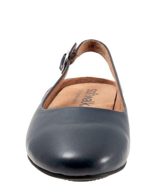Softwalk® Blue Sandy Slingback Flat Sandal