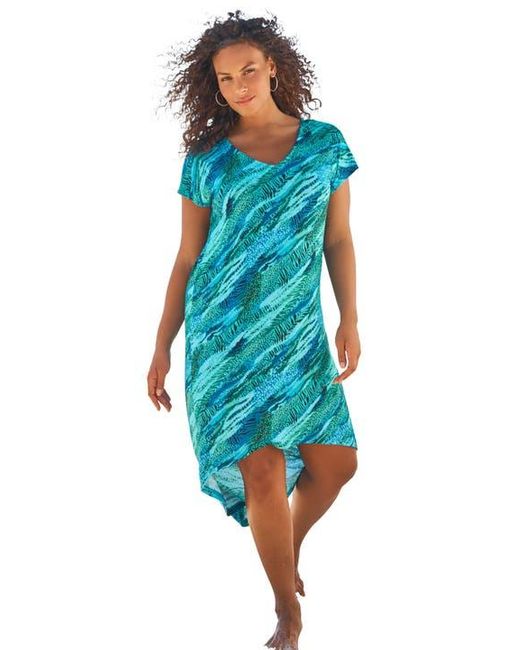 Swim 365 Blue High-Low Cover Up
