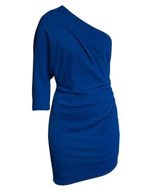 Katie May Blue Kaite May One-Shoulder Ruched Minidress