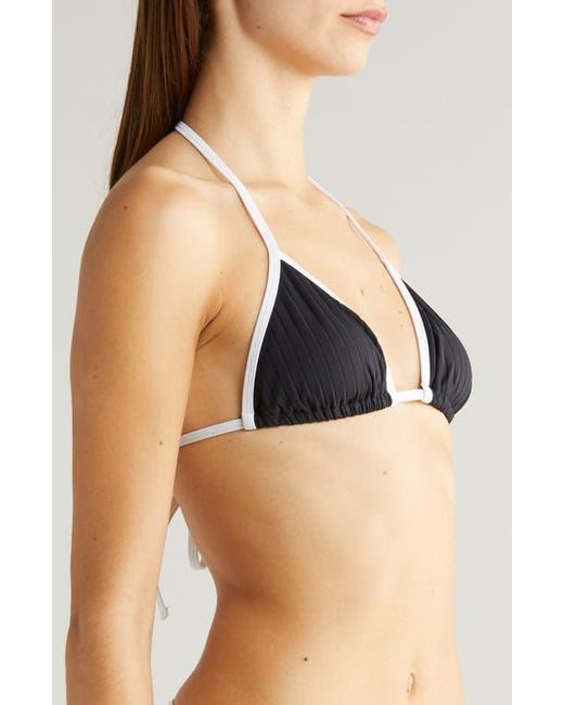 Solid & Striped Black Iris Rib Bikini Top