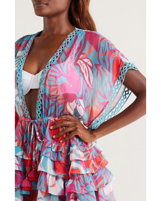 Ramy Brook Red Marisa Floral Cover-Up Dress