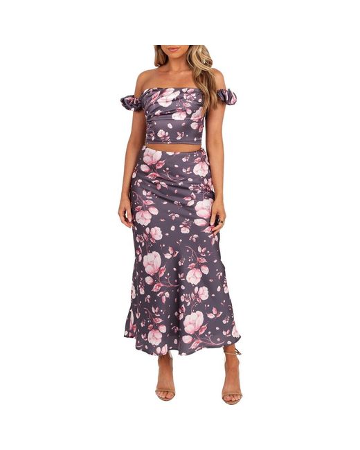 Petal & Pup Arabella Satin Crop Top & Matching Skirt Set in Purple Lyst — free download