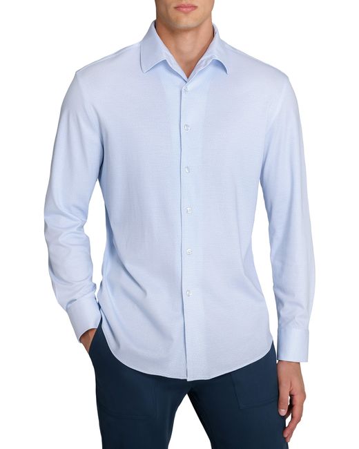 Brooklyn Brigade Blue Wavy Print Knit Long Sleeve Basic for men